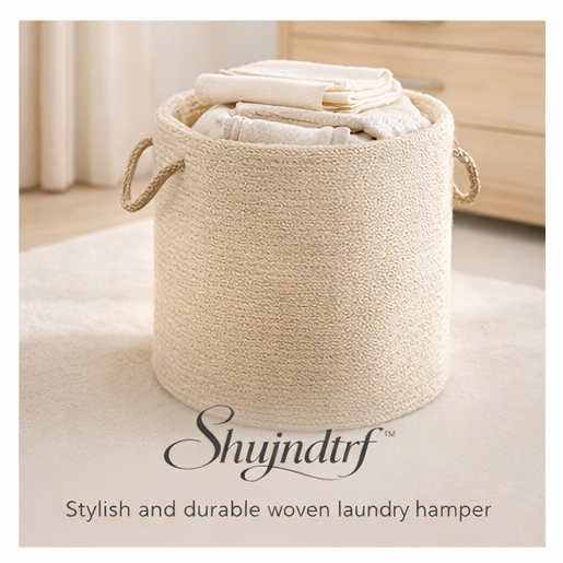Shujndtrf™ Woven Laundry Basket with Handles