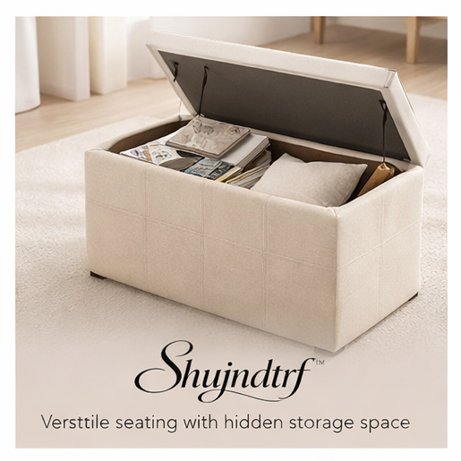 Shujndtrf™ Foldable Storage Ottoman Bench with Hidden Storage