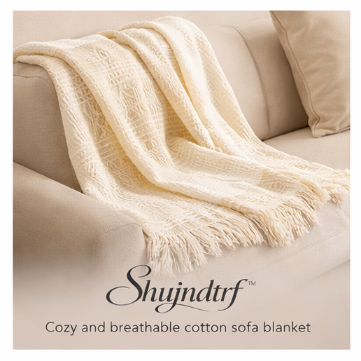 Shujndtrf™ Handwoven Cotton Throw Blanket Sofa Blanket