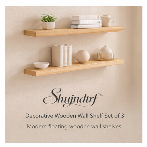 Shujndtrf™ Decorative Wooden Wall Shelf Set of 3